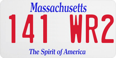 MA license plate 141WR2