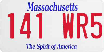 MA license plate 141WR5