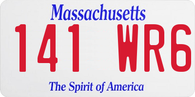 MA license plate 141WR6