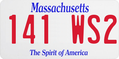 MA license plate 141WS2