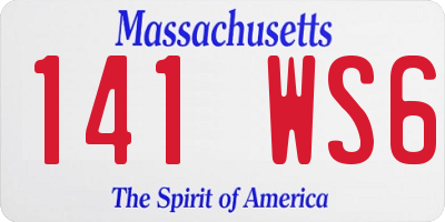 MA license plate 141WS6