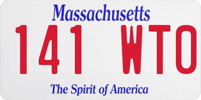 MA license plate 141WT0