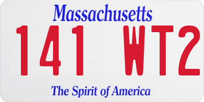MA license plate 141WT2