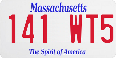 MA license plate 141WT5