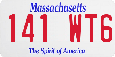 MA license plate 141WT6