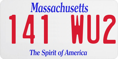 MA license plate 141WU2