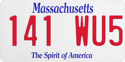 MA license plate 141WU5