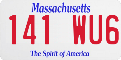 MA license plate 141WU6