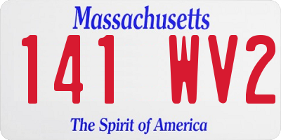 MA license plate 141WV2