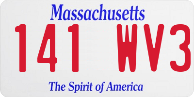 MA license plate 141WV3