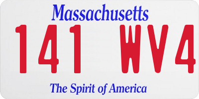 MA license plate 141WV4