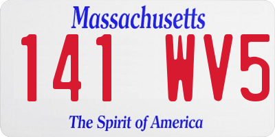MA license plate 141WV5