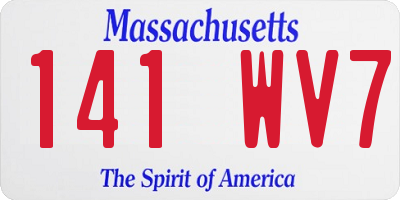 MA license plate 141WV7
