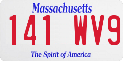 MA license plate 141WV9