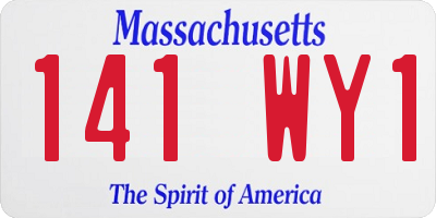MA license plate 141WY1
