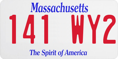 MA license plate 141WY2