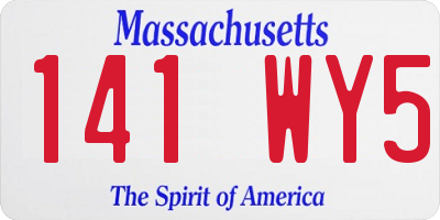 MA license plate 141WY5