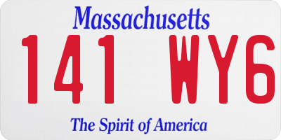 MA license plate 141WY6