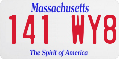 MA license plate 141WY8