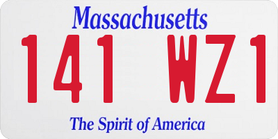 MA license plate 141WZ1