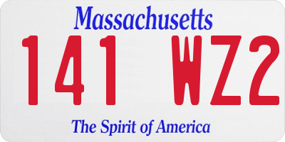 MA license plate 141WZ2