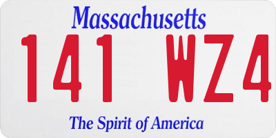 MA license plate 141WZ4