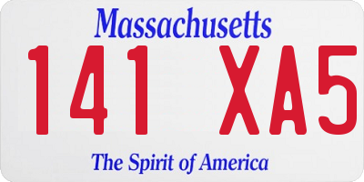 MA license plate 141XA5