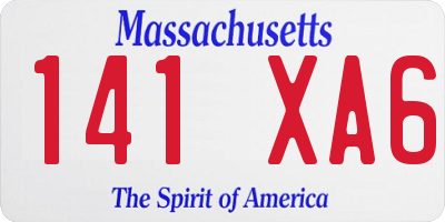 MA license plate 141XA6