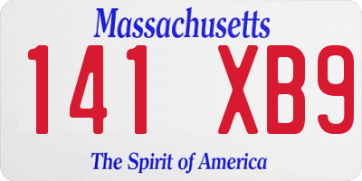 MA license plate 141XB9