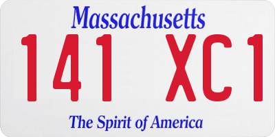 MA license plate 141XC1