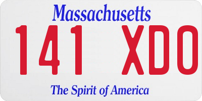 MA license plate 141XD0