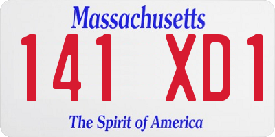 MA license plate 141XD1