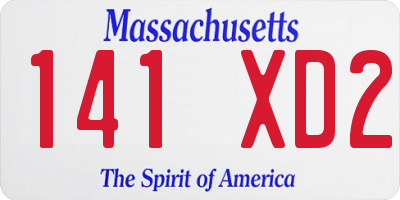 MA license plate 141XD2