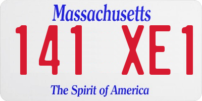 MA license plate 141XE1