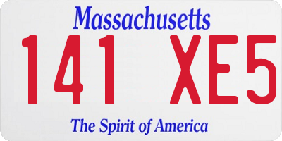 MA license plate 141XE5
