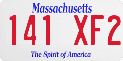 MA license plate 141XF2