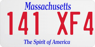 MA license plate 141XF4