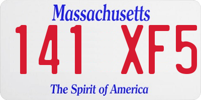 MA license plate 141XF5