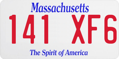 MA license plate 141XF6