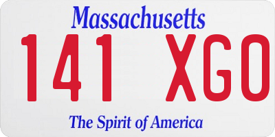 MA license plate 141XG0