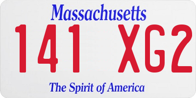 MA license plate 141XG2