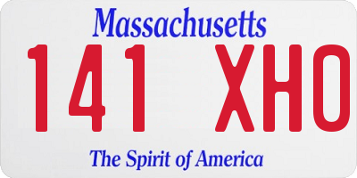 MA license plate 141XH0
