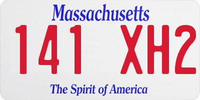 MA license plate 141XH2