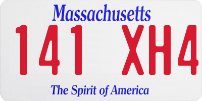 MA license plate 141XH4