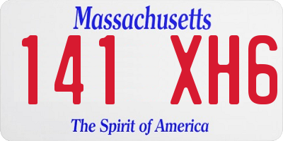 MA license plate 141XH6