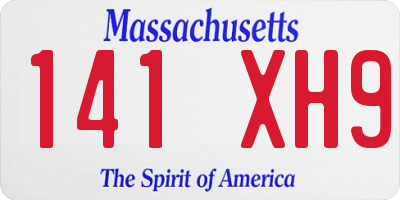MA license plate 141XH9