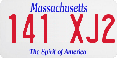 MA license plate 141XJ2