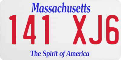 MA license plate 141XJ6