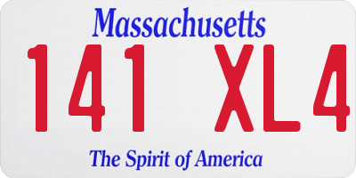 MA license plate 141XL4