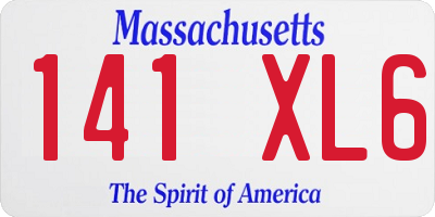 MA license plate 141XL6